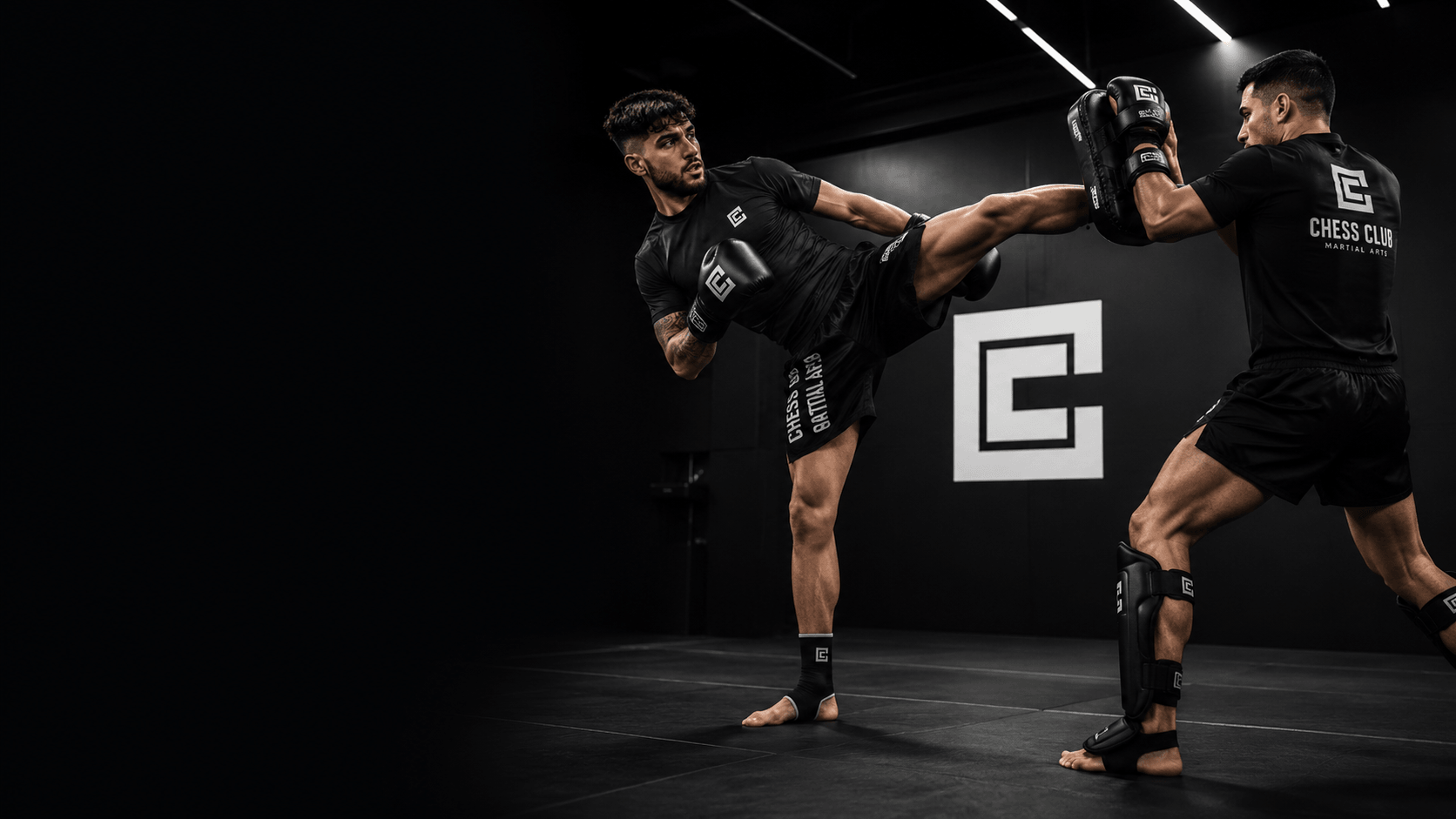 Premium kickboxing pad work at Chess Club Martial Arts